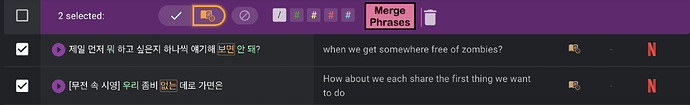 Merge Stared Phrases Idea LR