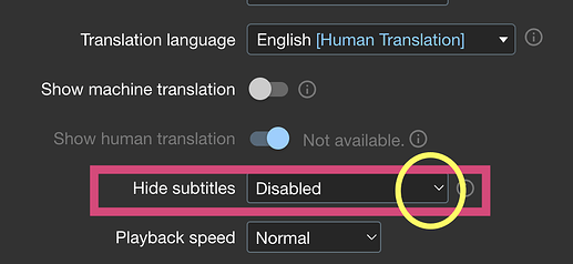 Disable Hide Subtitles LR