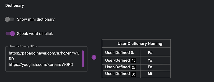 Custom Labeling User Dictionary Naming Idea 1 LR
