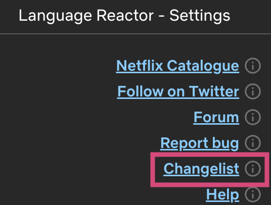 Changelist LR Settings